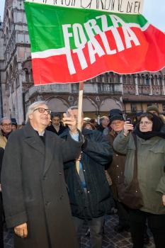 COMIZIO VITTORIO SGARBI CANDIDATO PER FORZA ITALIA ALLE ELEZIONI REGIONALI 2020 A FERRARA
