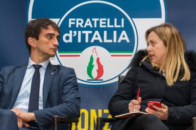 GALEAZZO BIGNAMI E GIORGIA MELONI<br />
GIORGIA MELONI PRESIDENTE DI FRATELLI D’ITALIA A FERRARA IN VISTA DELLE ELEZIONI REGIONALI 2020