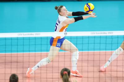 FLORENCE, ITALY - AUGUST 26:  REESINK FLORIEN during the CEV EuroVolley 2023 match between Netherlands and Suisse at the Palazzo Wanny on August 26, 2023 in Florence, Italy<br/> (Photo by Filippo Rubin/BSR Agency)