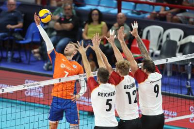 BARI, ITALY - SEPTEMBER 9:  GIJS JORNA during the CEV EuroVolley 2023 match between Netherlands and Germany at the Pala Florio on september 9, 2023 in Bari, Italy<br/> (Photo by Filippo Rubin/BSR Agency)