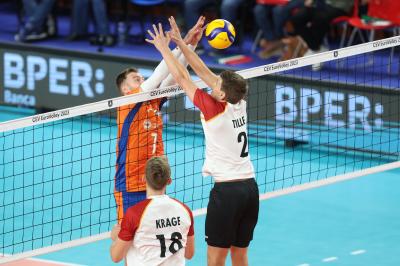 BARI, ITALY - SEPTEMBER 9:  during the CEV EuroVolley 2023 match between Netherlands and Germany at the Pala Florio on september 9, 2023 in Bari, Italy<br/> (Photo by Filippo Rubin/BSR Agency)