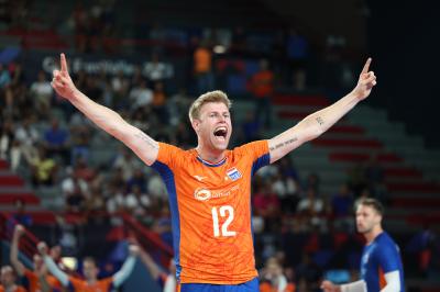 BARI, ITALY - SEPTEMBER 9:  BENNIE TUINSTRA during the CEV EuroVolley 2023 match between Netherlands and Germany at the Pala Florio on september 9, 2023 in Bari, Italy<br/> (Photo by Filippo Rubin/BSR Agency)