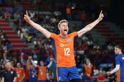 BARI, ITALY - SEPTEMBER 9:  BENNIE TUINSTRA during the CEV EuroVolley 2023 match between Netherlands and Germany at the Pala Florio on september 9, 2023 in Bari, Italy<br/> (Photo by Filippo Rubin/BSR Agency)