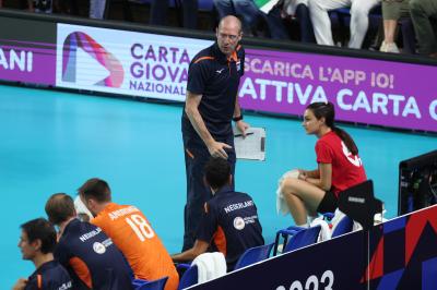 BARI, ITALY - SEPTEMBER 9:  ROBERTO PIAZZA during the CEV EuroVolley 2023 match between Netherlands and Italy at the Pala Florio on september 12, 2023 in Bari, Italy<br/> (Photo by Filippo Rubin/BSR Agency)
