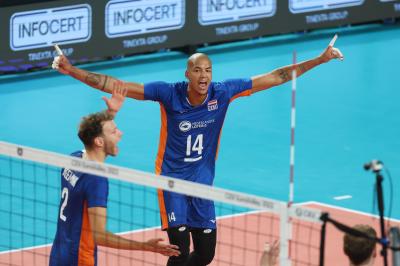 BARI, ITALY - SEPTEMBER 9:  NIMIR ABDEL-AZIZ during the CEV EuroVolley 2023 match between Netherlands and Italy at the Pala Florio on september 12, 2023 in Bari, Italy<br/> (Photo by Filippo Rubin/BSR Agency)