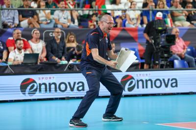 BARI, ITALY - SEPTEMBER 9:  ROBERTO PIAZZA during the CEV EuroVolley 2023 match between Netherlands and Italy at the Pala Florio on september 12, 2023 in Bari, Italy<br/> (Photo by Filippo Rubin/BSR Agency)